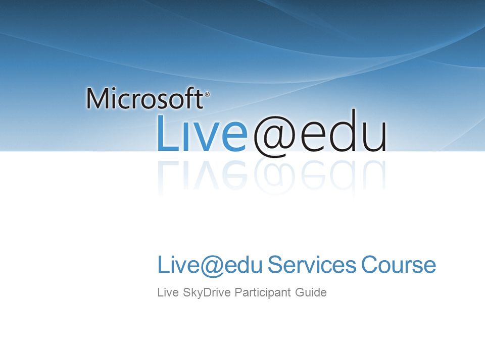 Services Course Live SkyDrive Participant Guide