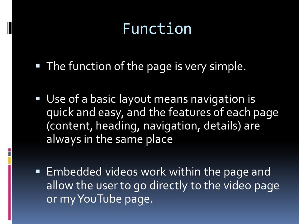 Function  The function of the page is very simple.