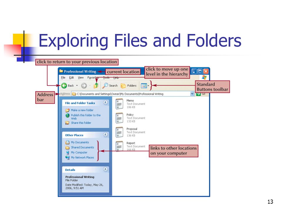 13 Exploring Files and Folders