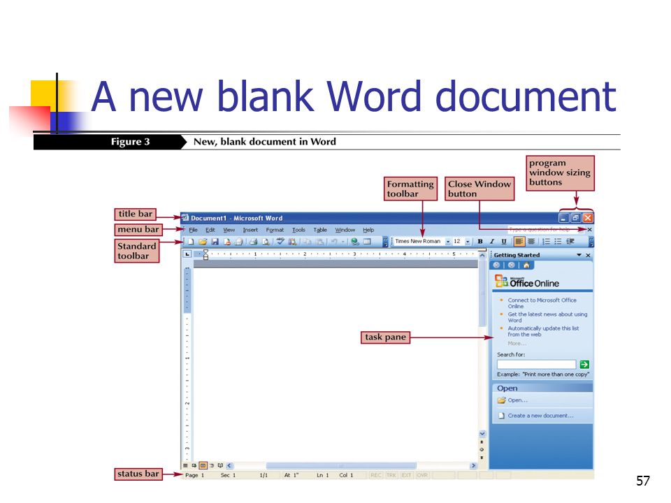 57 A new blank Word document