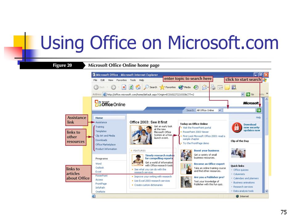 75 Using Office on Microsoft.com