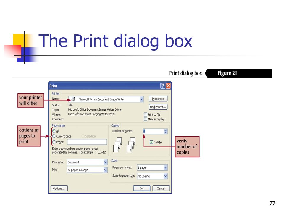 77 The Print dialog box