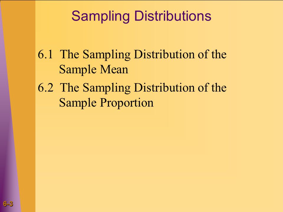 6-2 Chapter Six Sampling Distributions McGraw-Hill/Irwin Copyright © 2004 by The McGraw-Hill Companies, Inc.