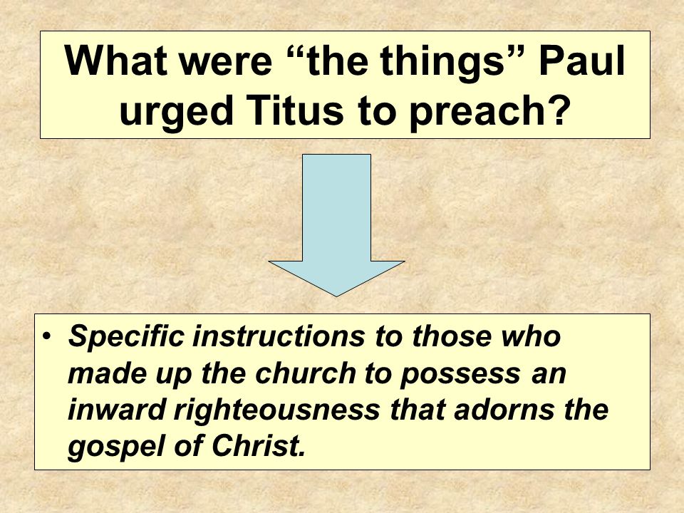 What were the things Paul urged Titus to preach.