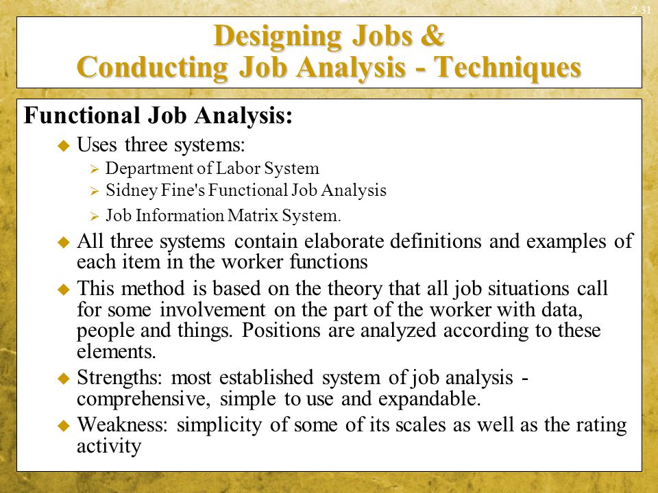 the uses of job analysis the uses of job analysis