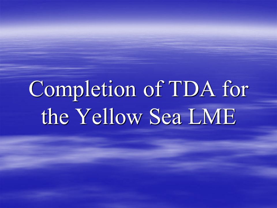 Completion of TDA for the Yellow Sea LME