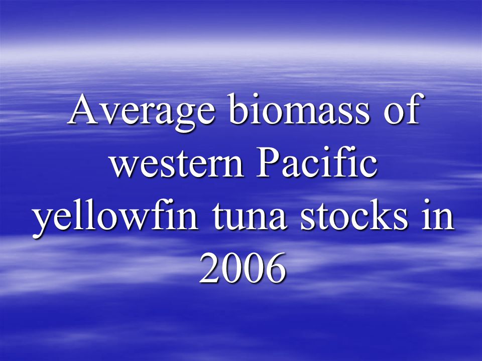 Average biomass of western Pacific yellowfin tuna stocks in 2006