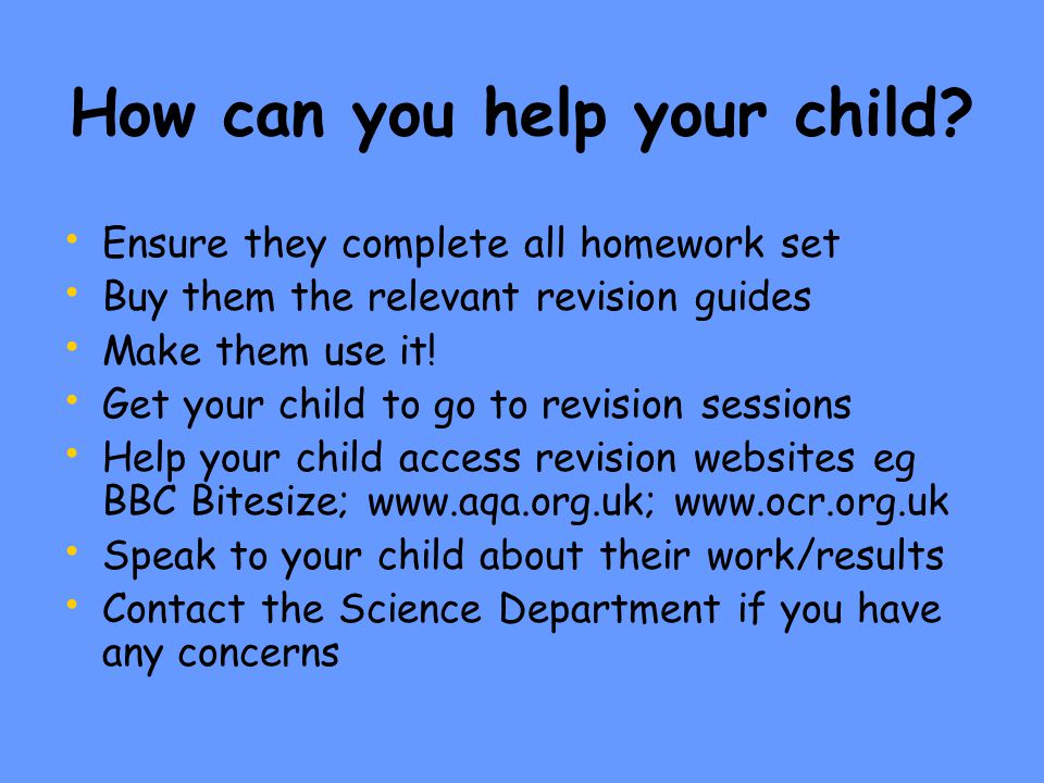 How can you help your child.