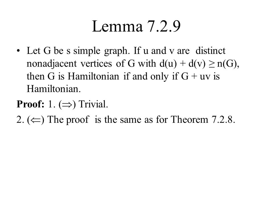 Lemma Let G be s simple graph.