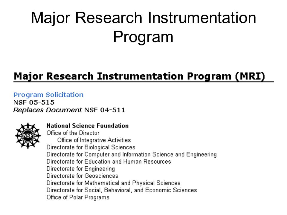 Major Research Instrumentation Program