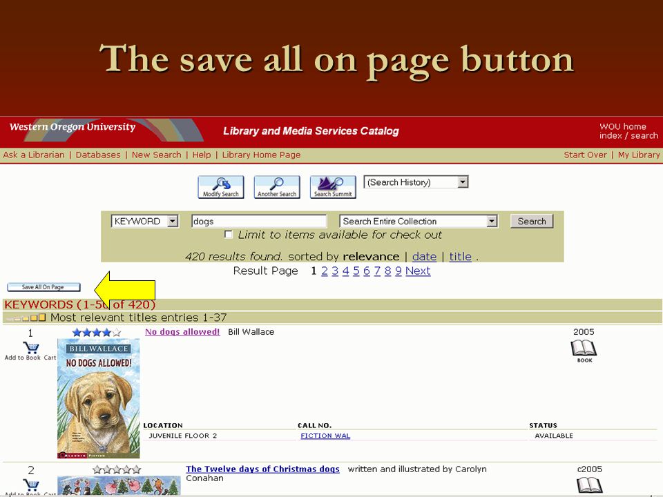 The save all on page button