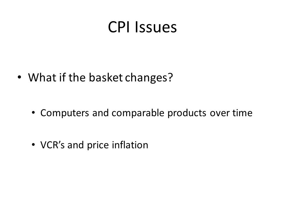 CPI Issues What if the basket changes.