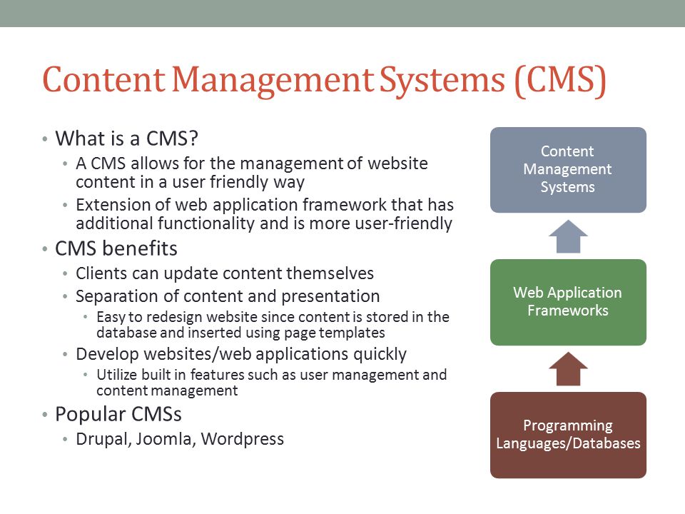 Content Management Systems (CMS) What is a CMS.