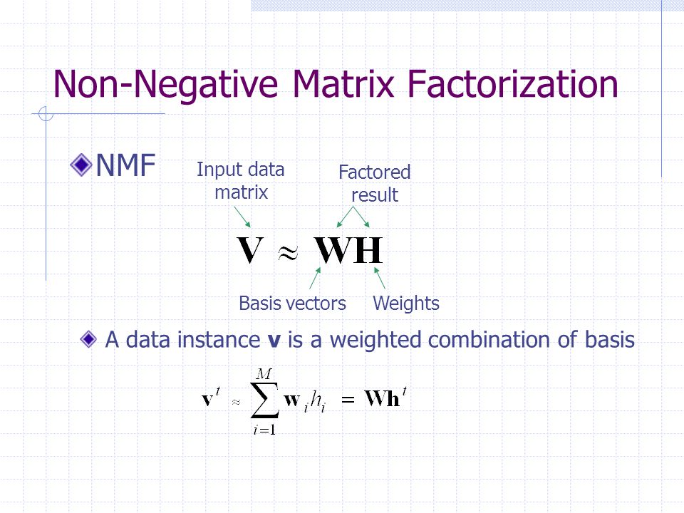 non negative matrix factorization