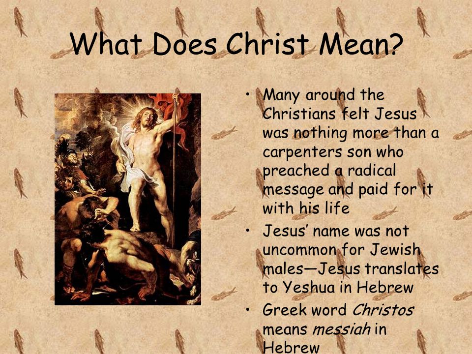 What Does Christ Mean.