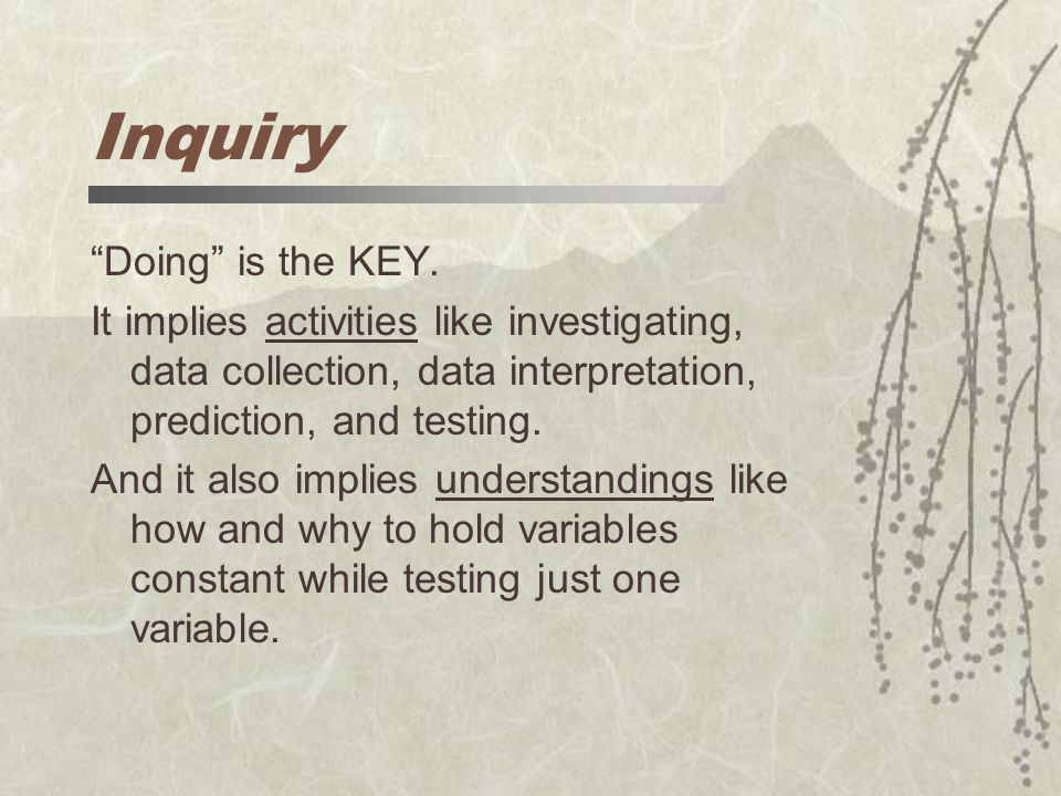 Inquiry Doing is the KEY.