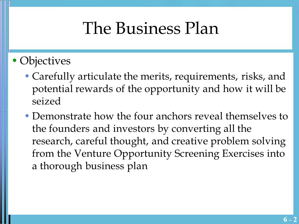 Objective Of A Business Plan