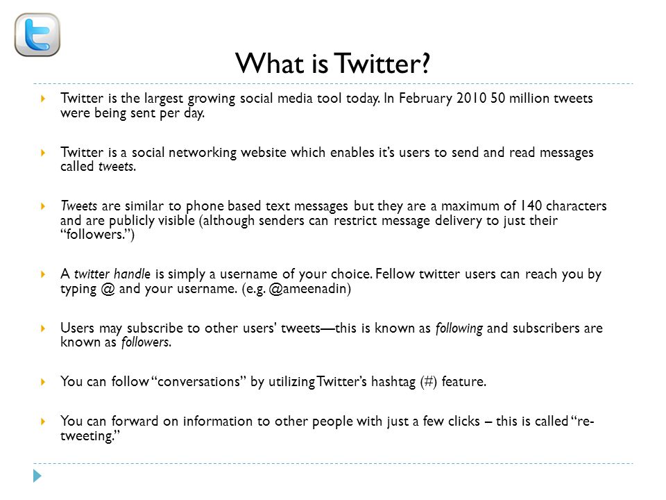 What is Twitter.  Twitter is the largest growing social media tool today.