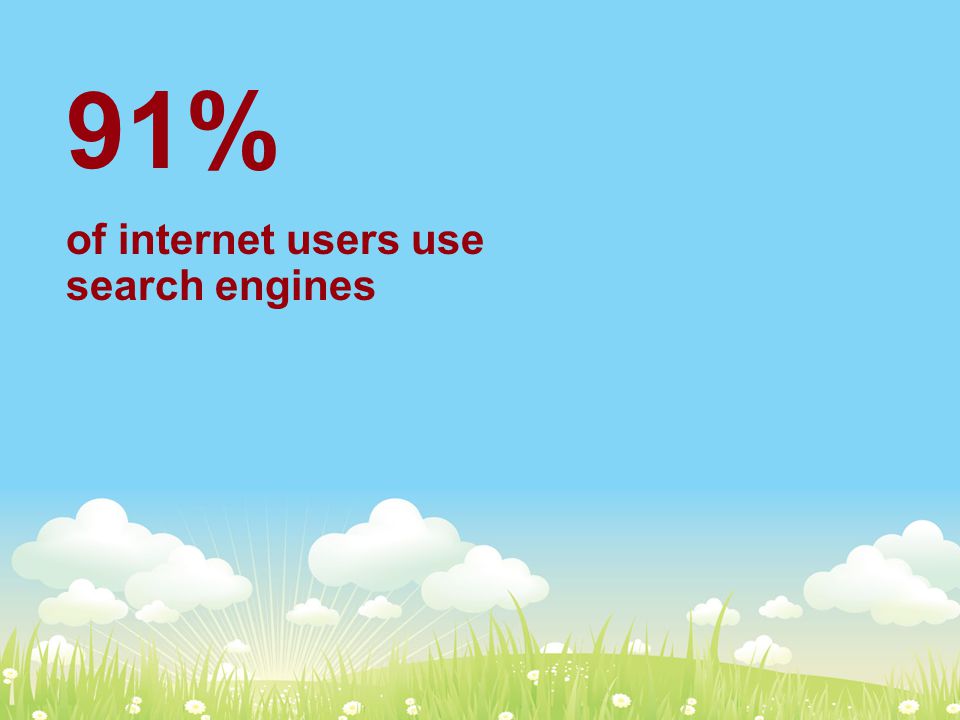 91% of internet users use search engines