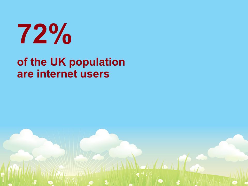 72% of the UK population are internet users