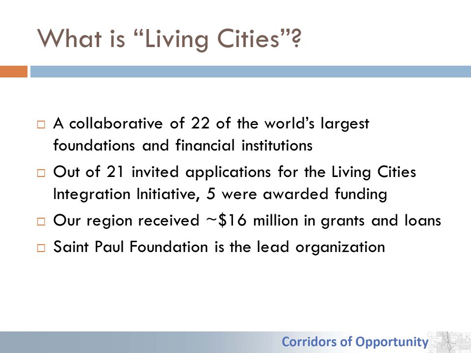 What is Living Cities .
