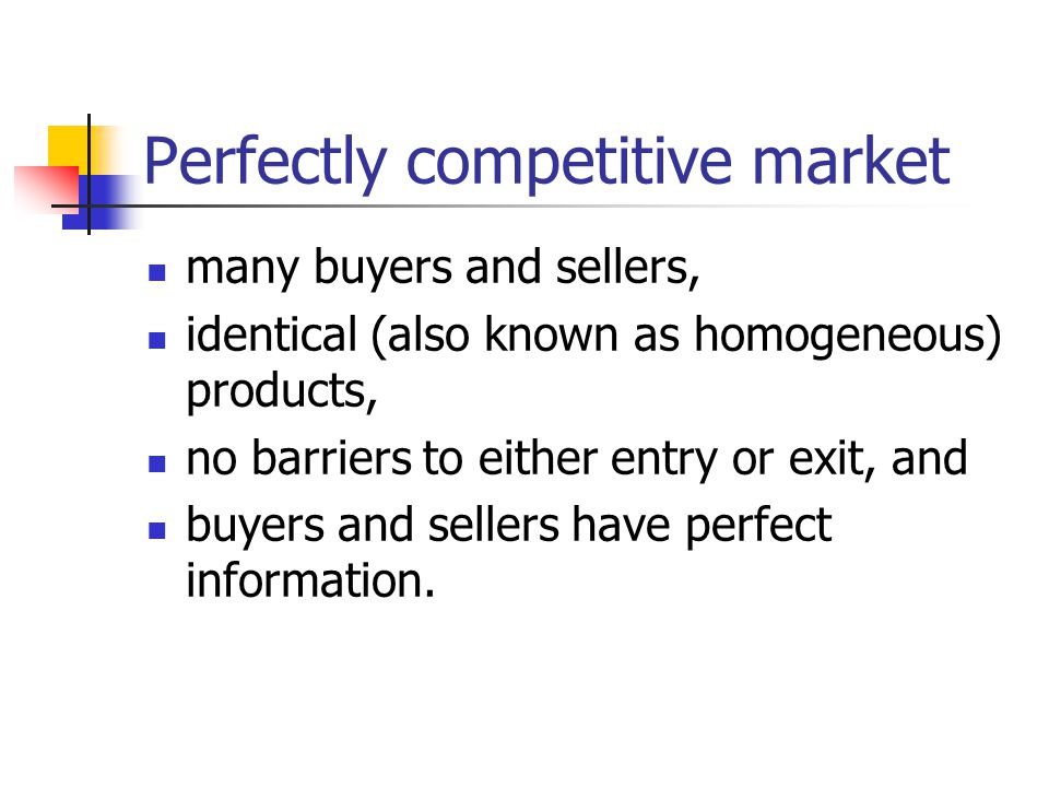 perfectly competitive market perfectly competitive market