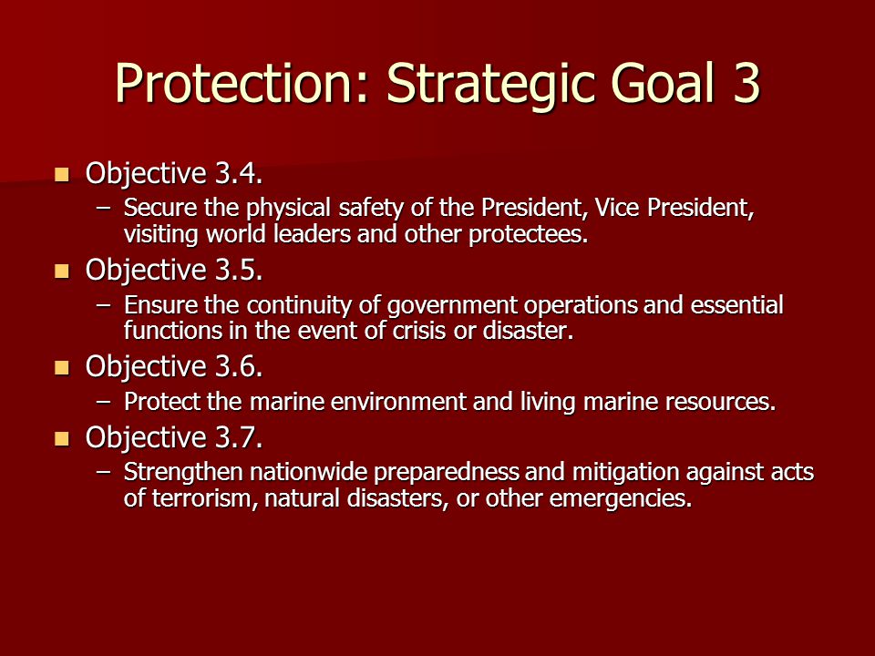 Protection: Strategic Goal 3 Objective 3.4. Objective 3.4.