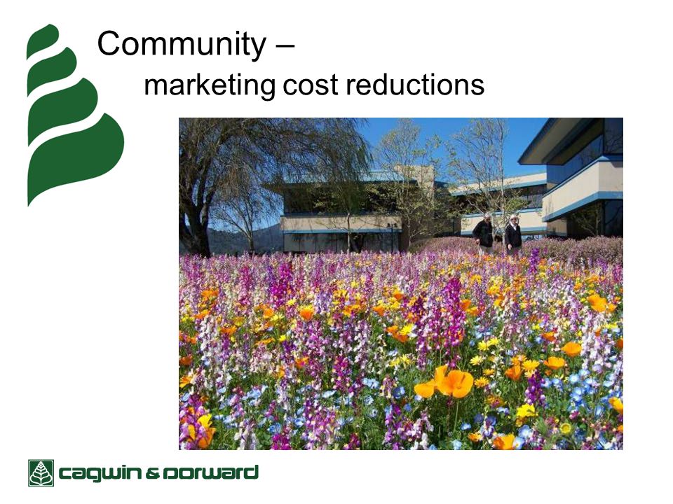 Community – marketing cost reductions
