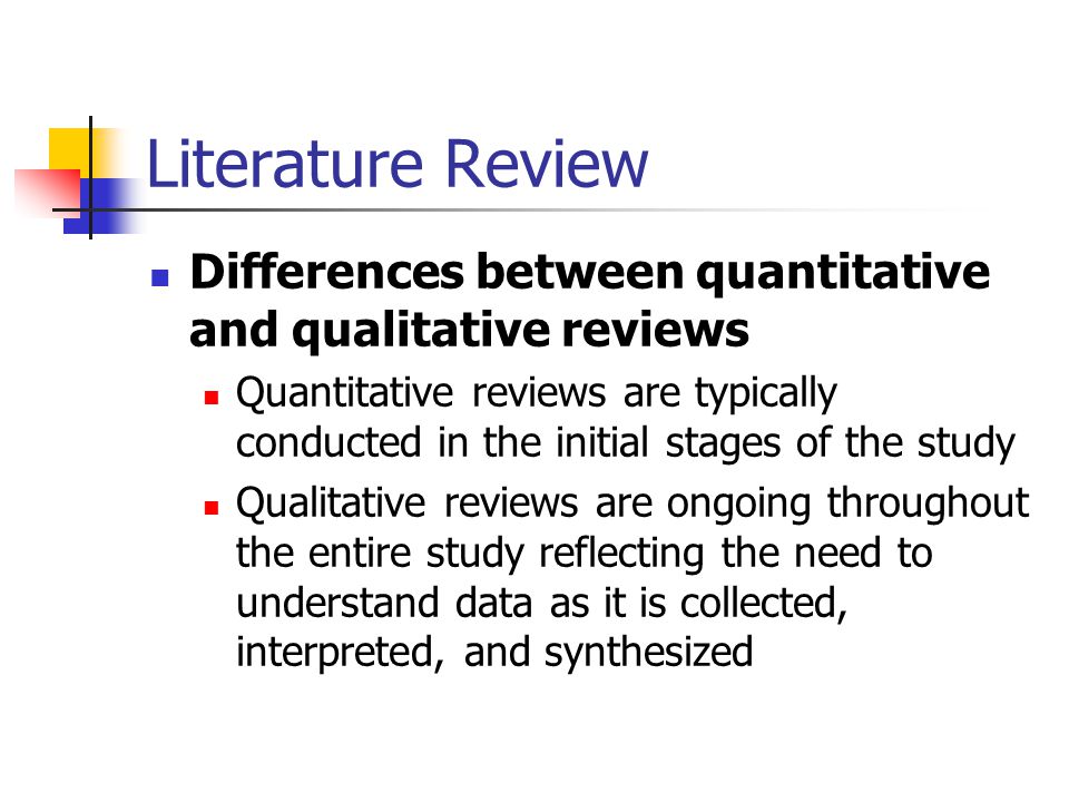 Quantitative research literature review example