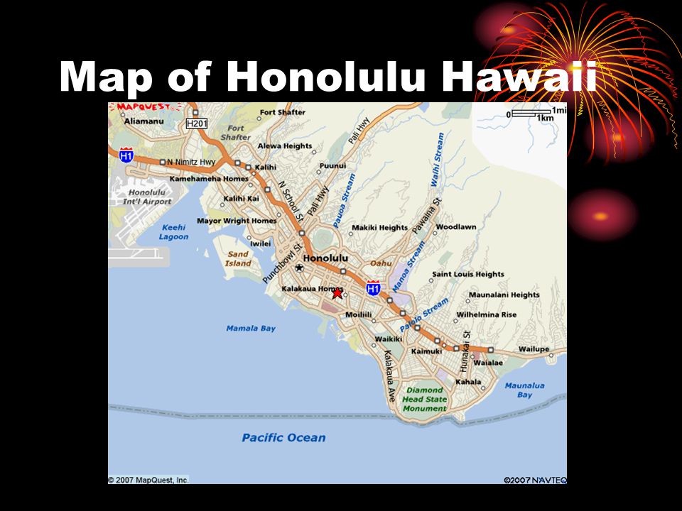 Map of Honolulu Hawaii