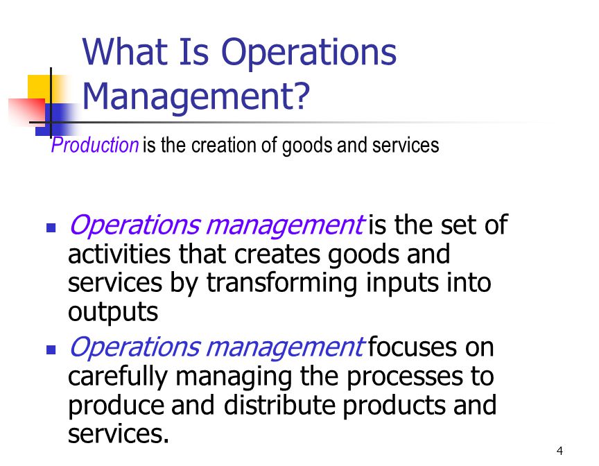 production and operations management of goods production and operations management of goods