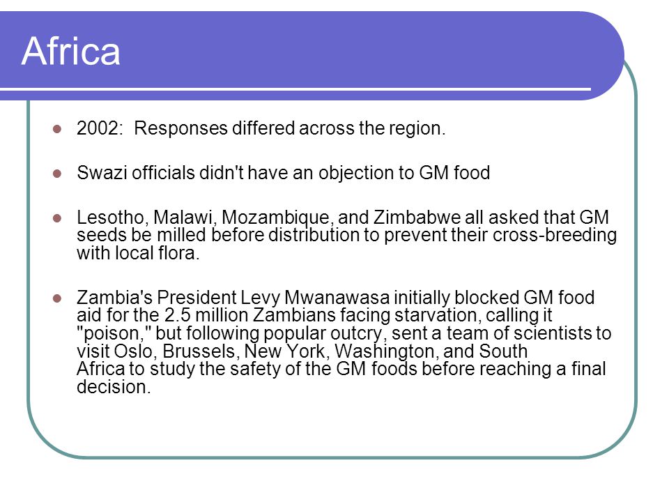 Africa 2002: Responses differed across the region.