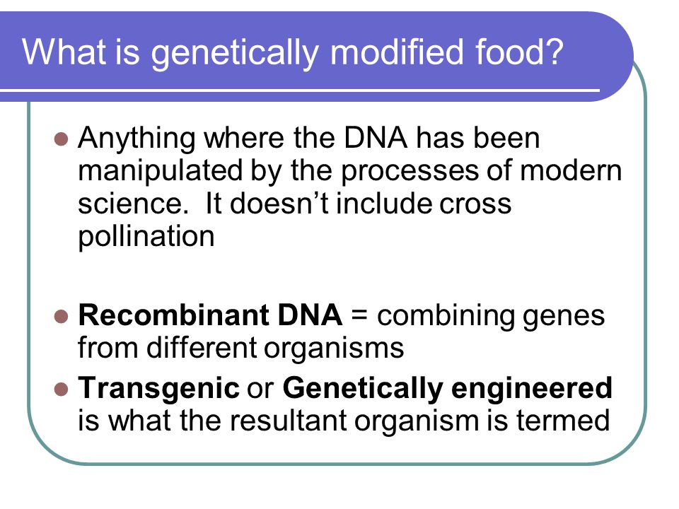 What is genetically modified food.