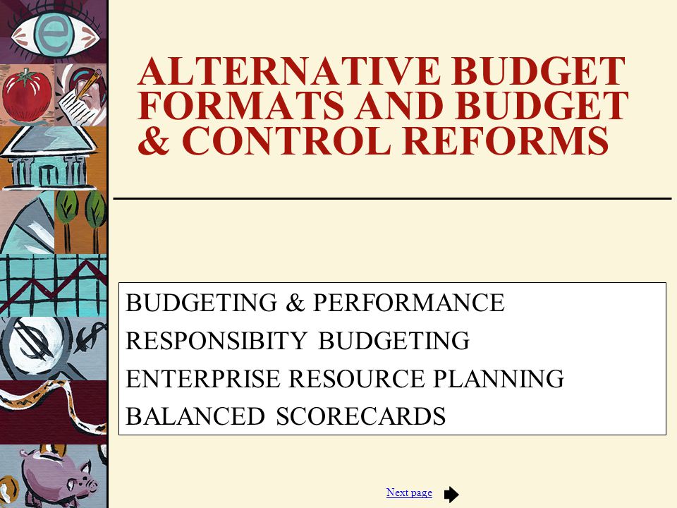 budgeting formats