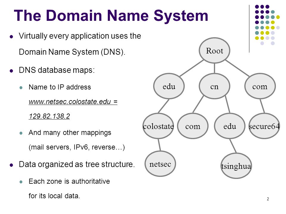 2 Virtually every application uses the Domain Name System (DNS).