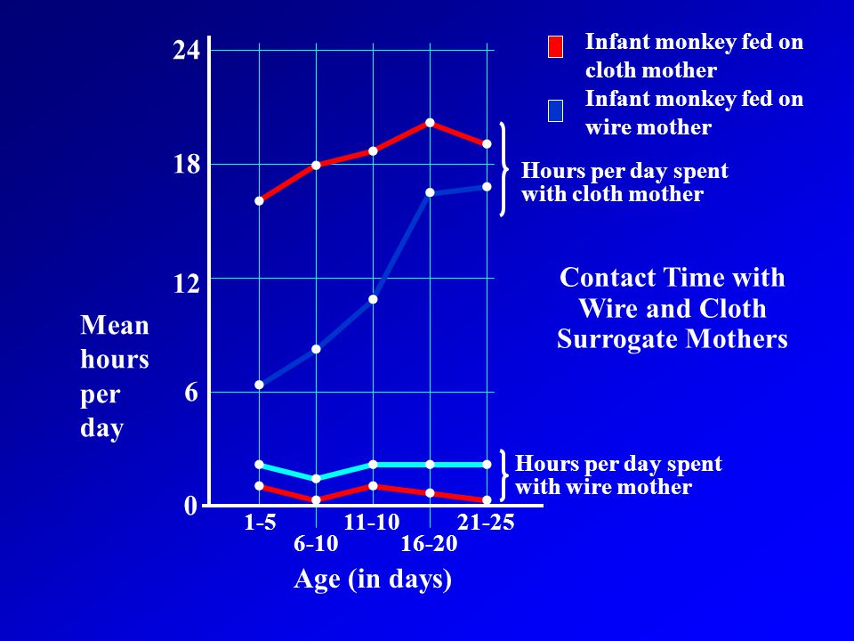 Contact Time with Wire and Cloth Surrogate Mothers Age (in days)