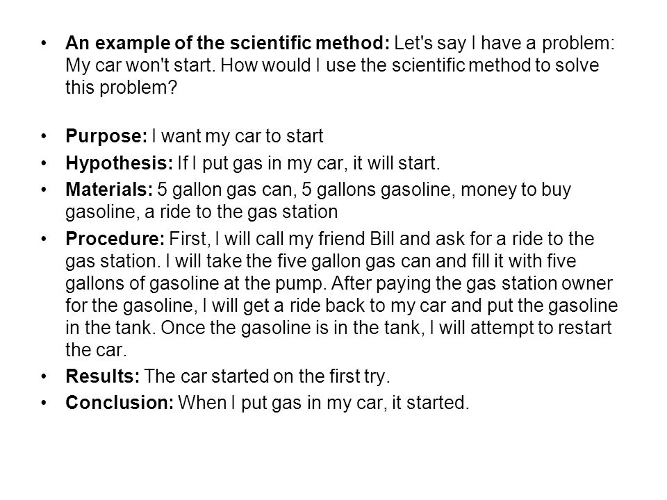 example of scientific method problem solving example of scientific method problem solving