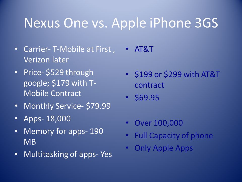 Nexus One vs.