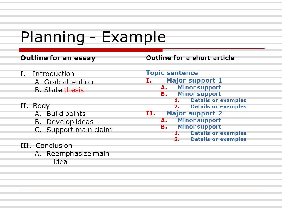 Major Essay Example