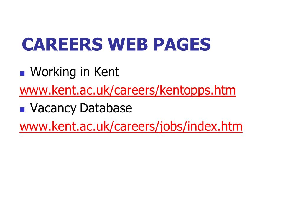 CAREERS WEB PAGES Working in Kent   Vacancy Database