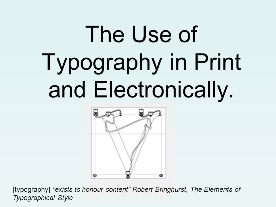The Use of Typography in Print and Electronically.