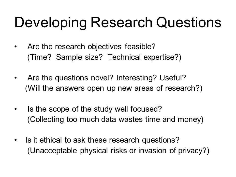 research objectives examples
