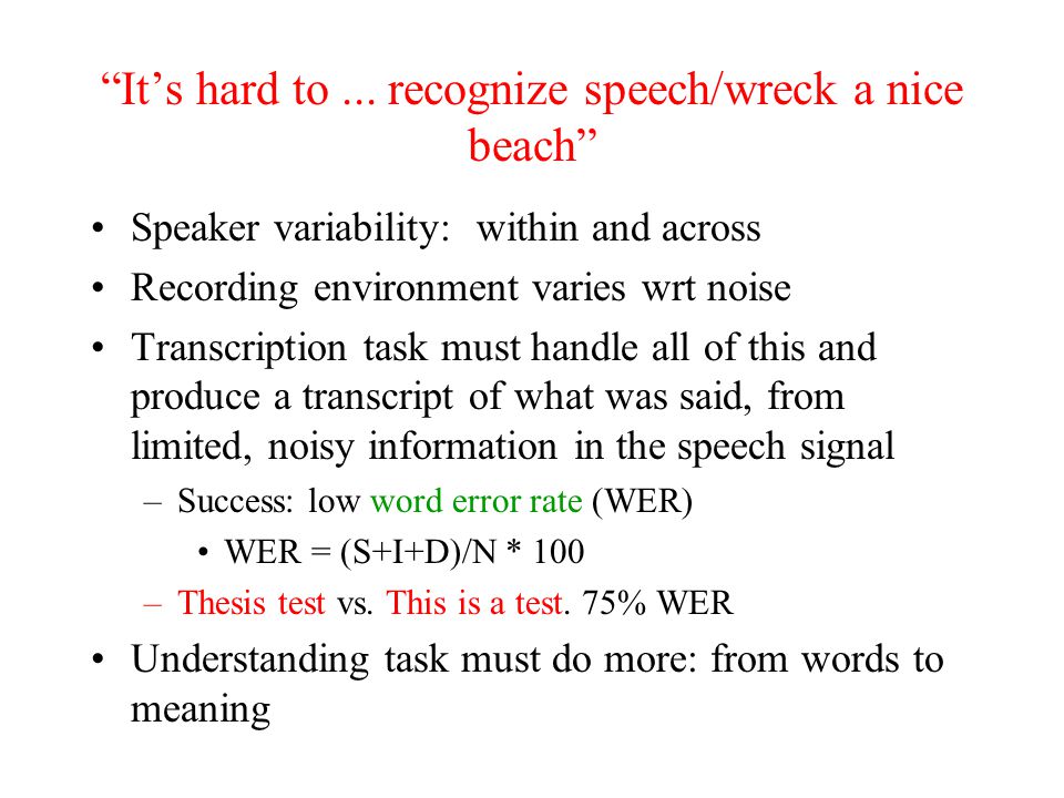 Speech recognition thesis topics