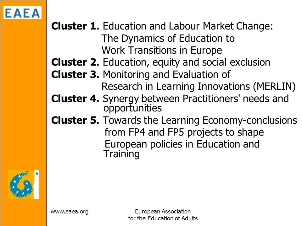 Association for the Education of Adults Cluster 1.