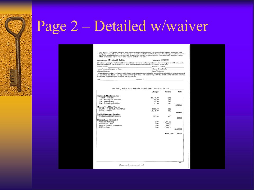 Page 2 – Detailed w/waiver
