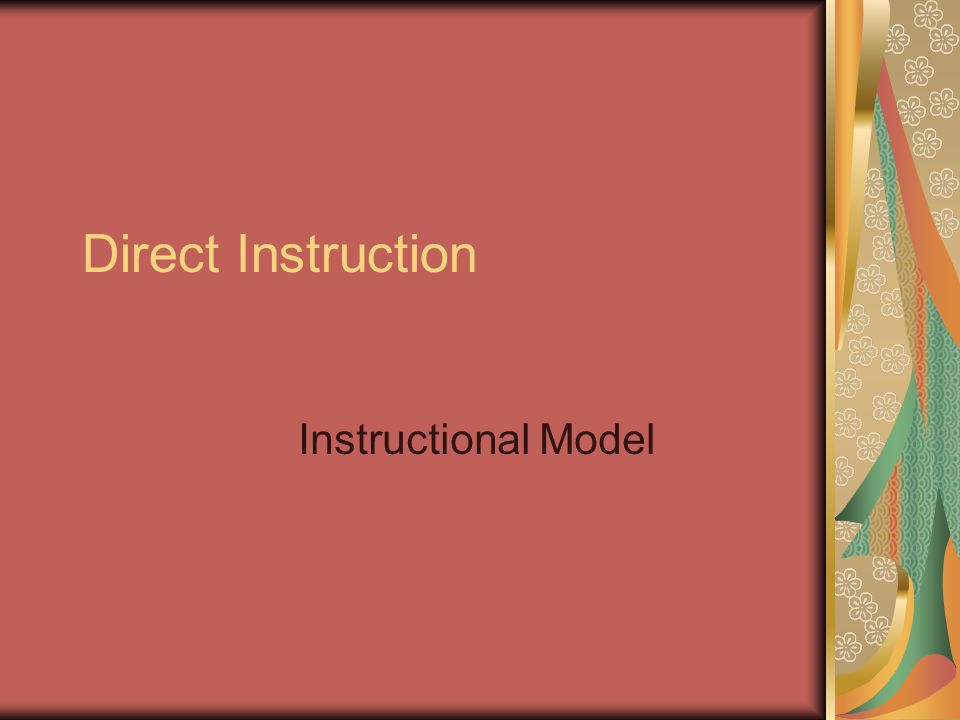 Direct Instruction Instructional Model