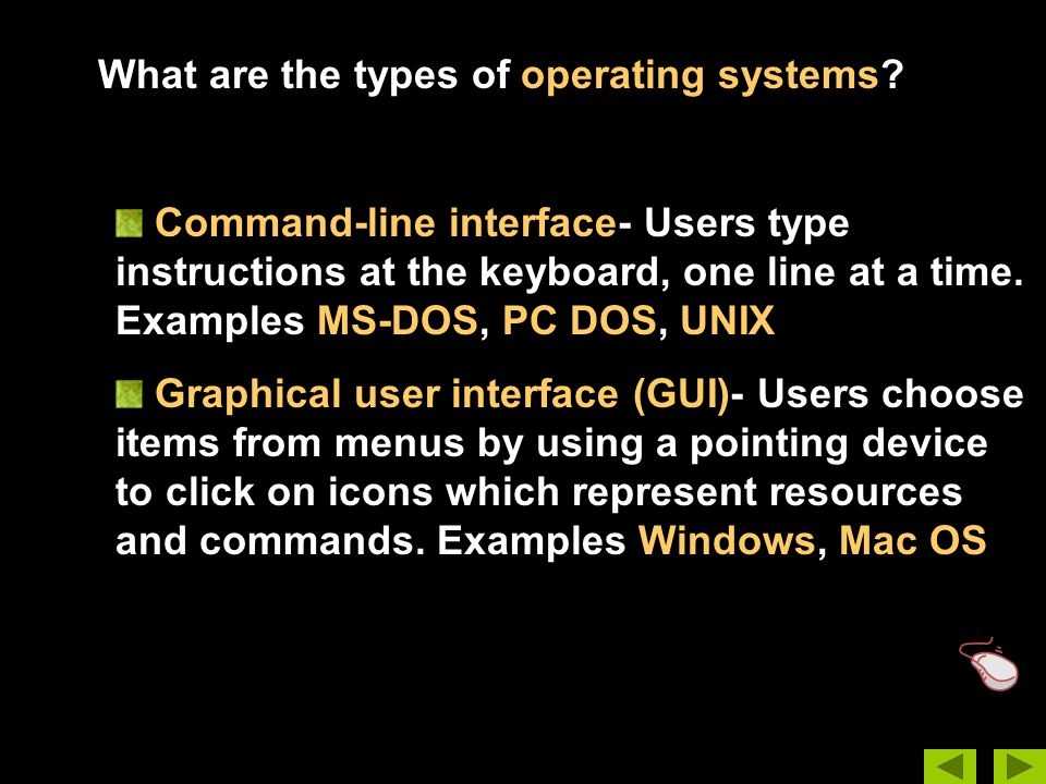 What are the types of operating systems.