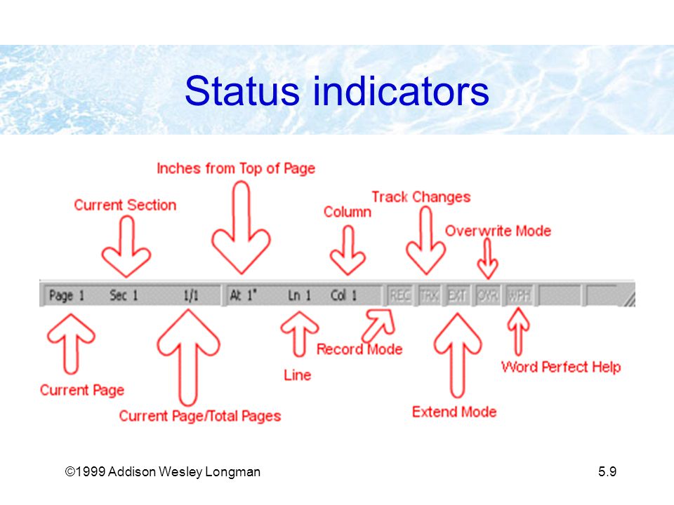 ©1999 Addison Wesley Longman5.9 Status indicators