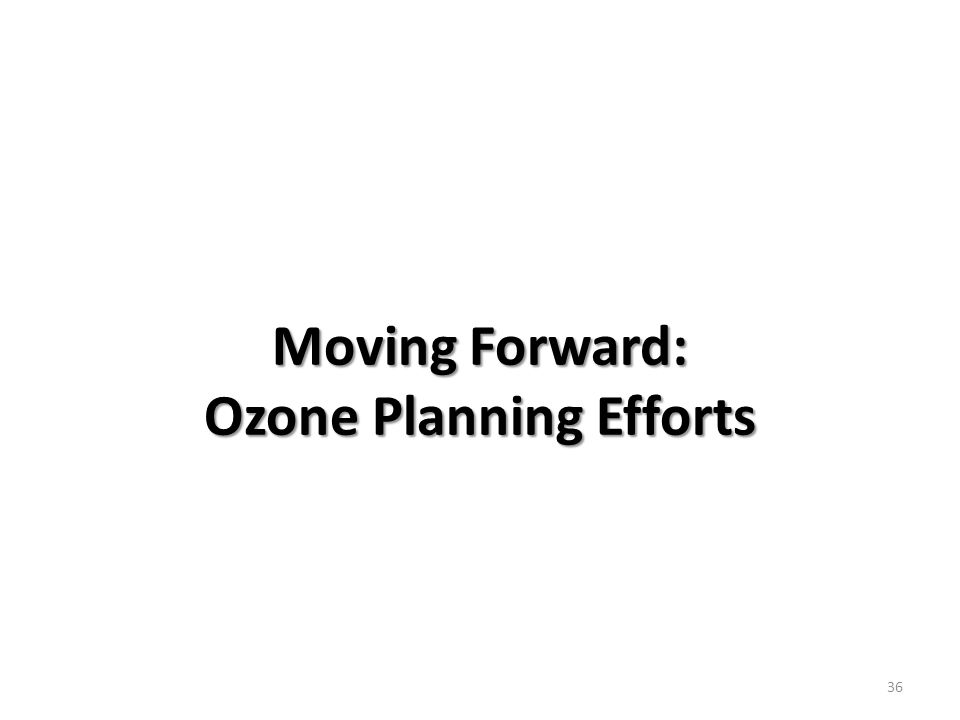 Moving Forward: Ozone Planning Efforts 36