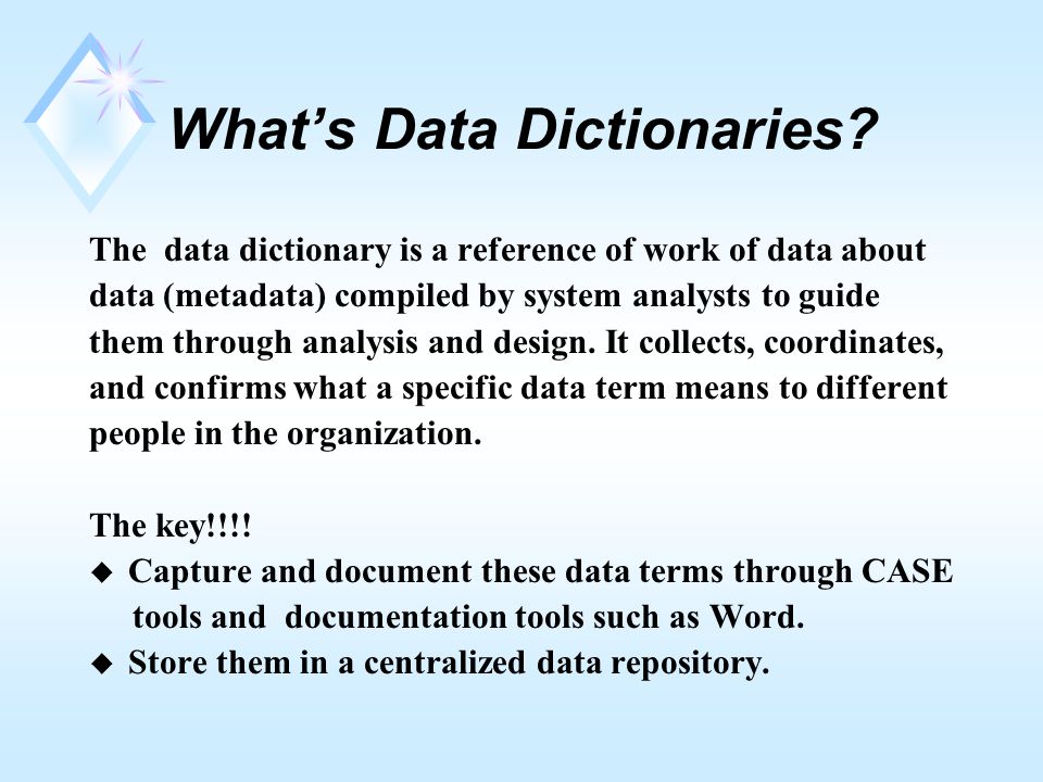 What’s Data Dictionaries.